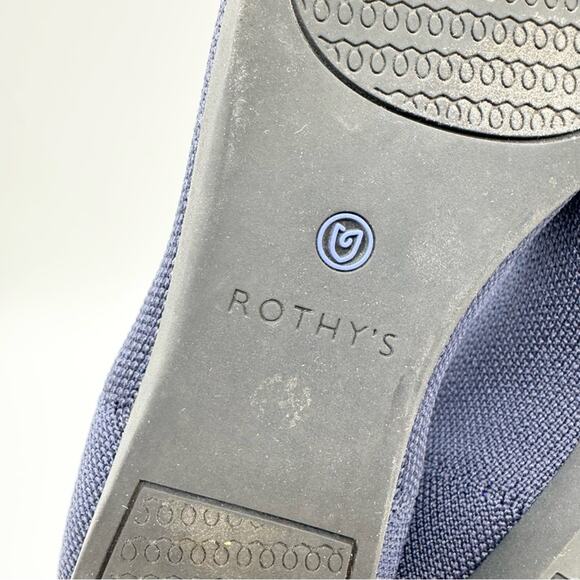 Rothy's The Point Womens Textile Pointed Toe Ballet Flats Slip On Shoes Navy 7.5 - Picture 11 of 14